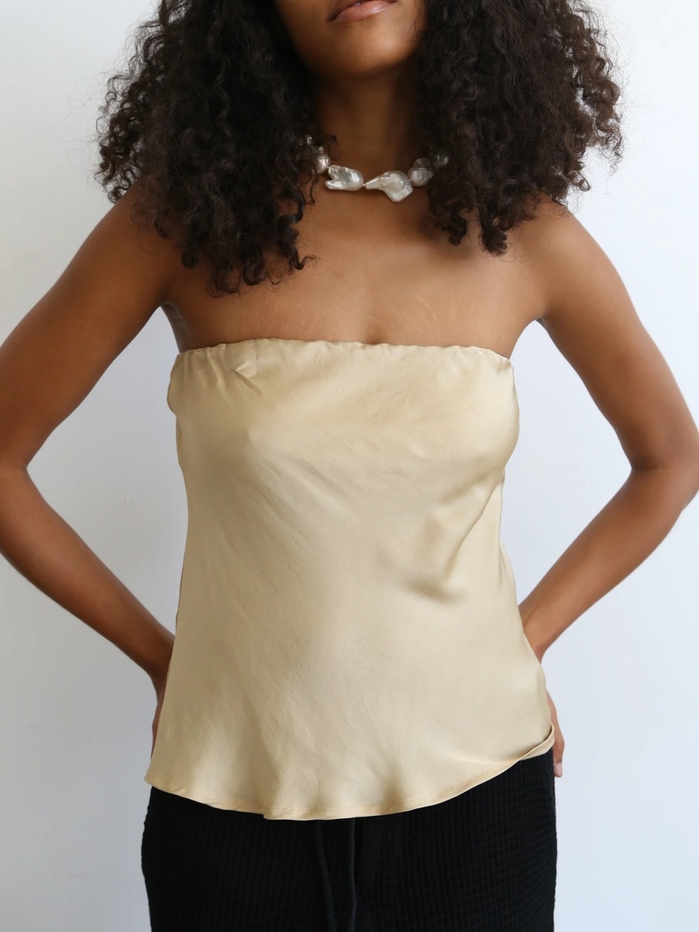 Donni. Strapless Silky Tube Top